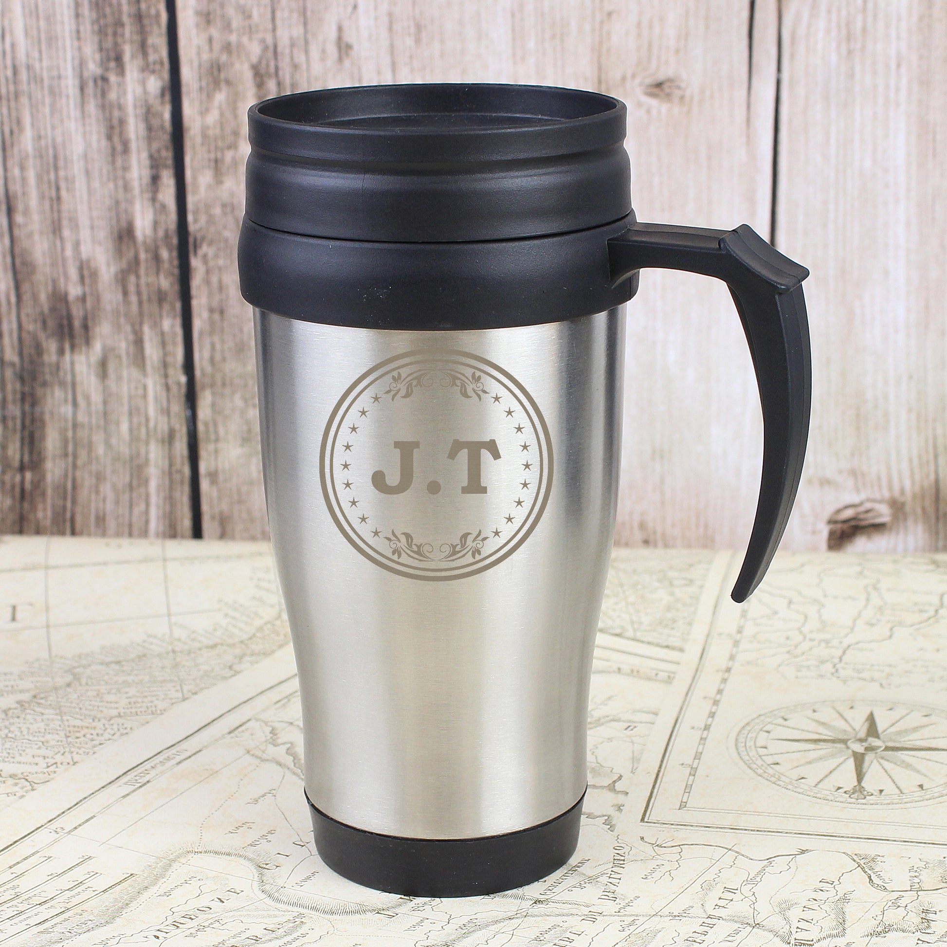 Personalised Monogram Travel Mug - Inspired Creative Gifts