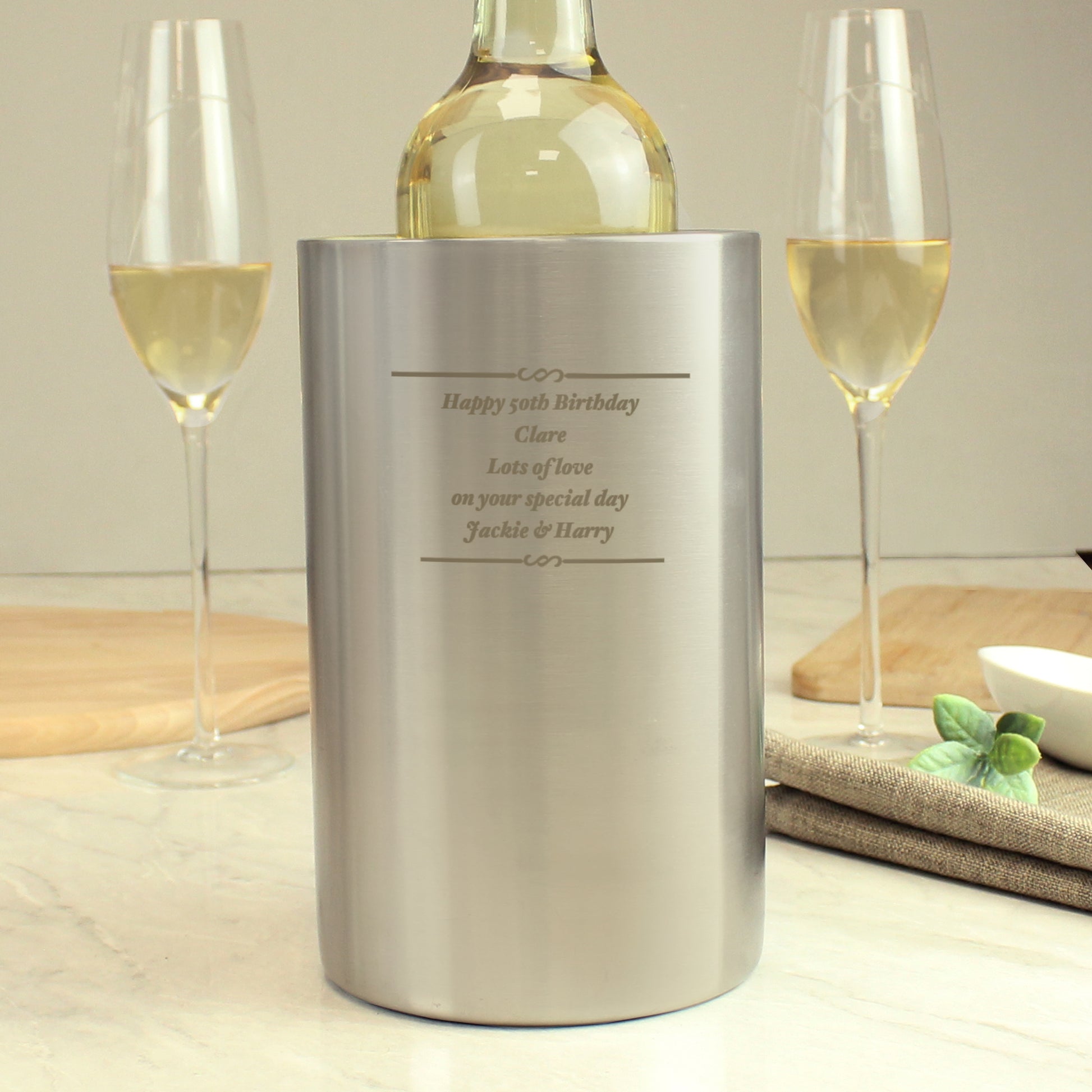 Personalised Any Message Wine Cooler - Wine Cooler - Inspired Creative Gifts