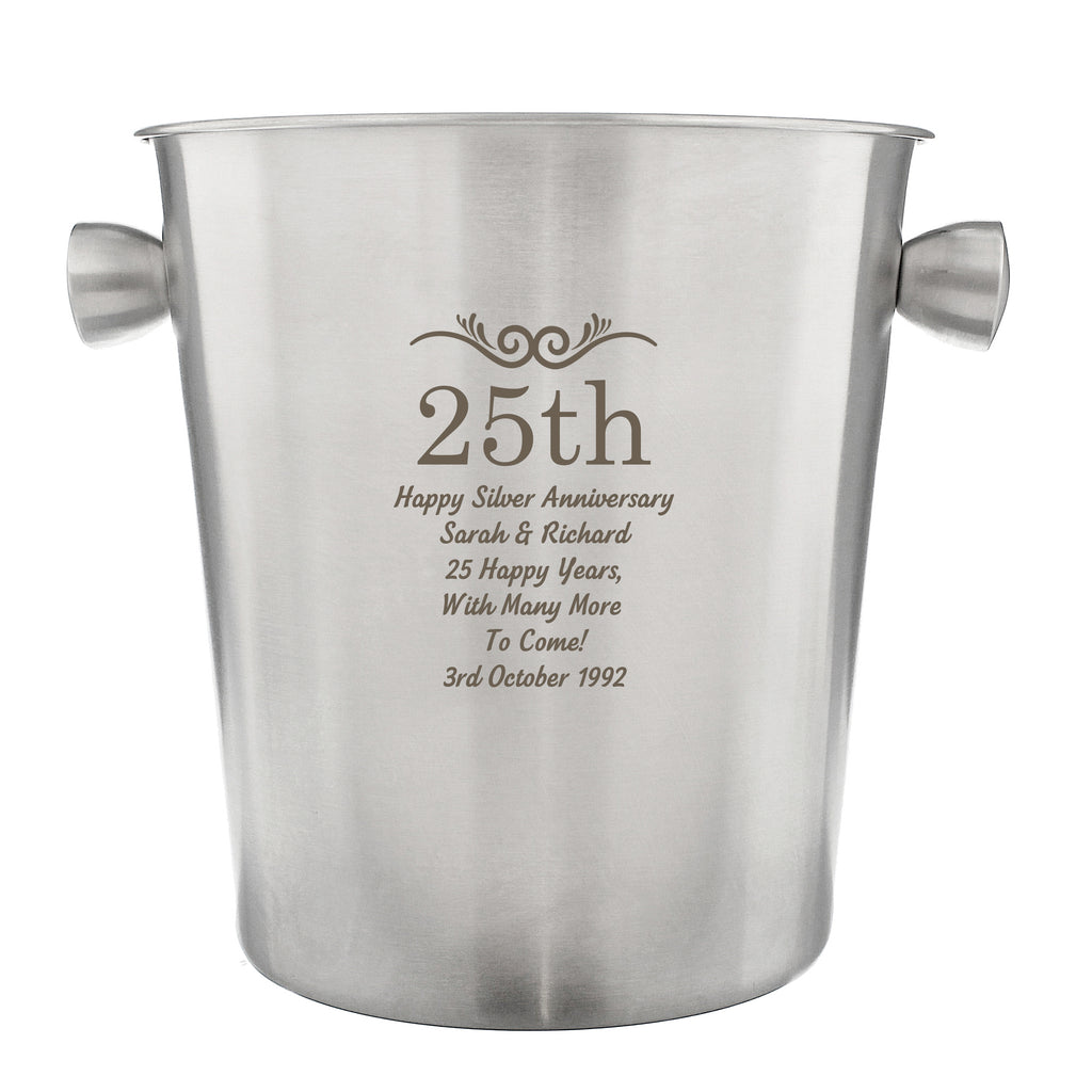 Personalised Number Frame Stainless Steel Ice Bucket - Ice Bucket - Inspired Creative Gifts