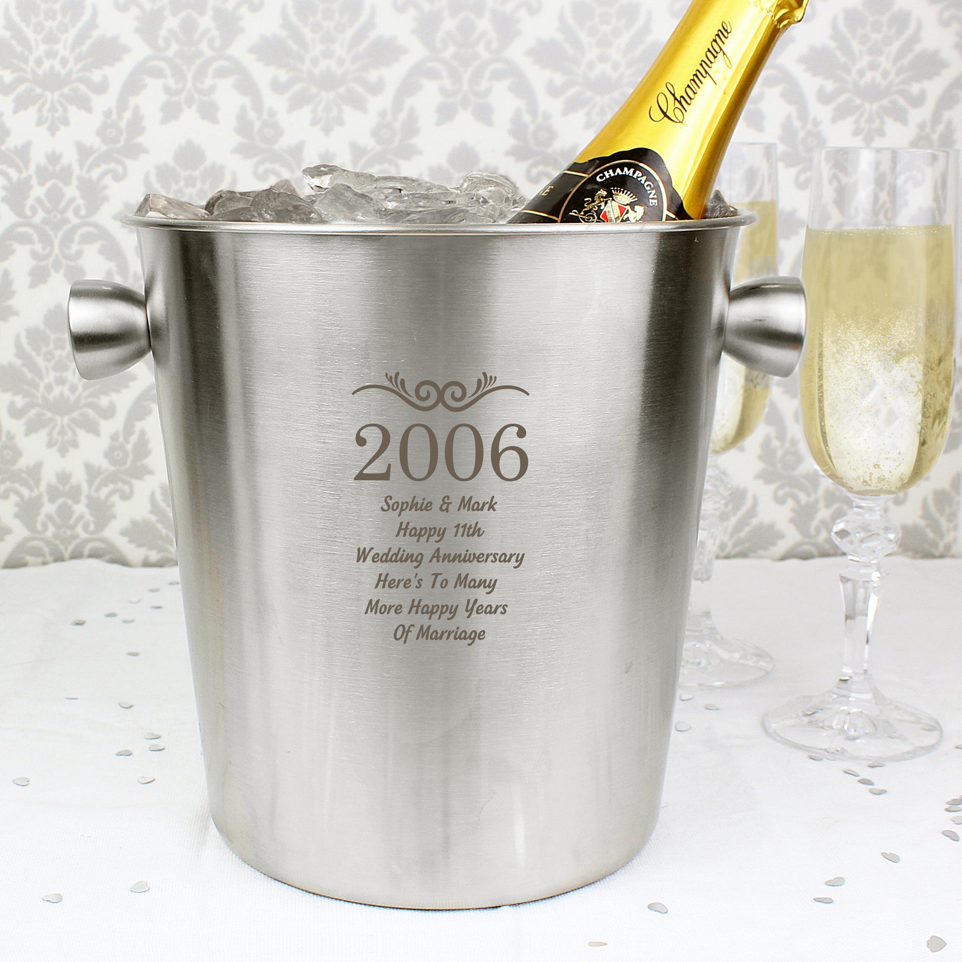Personalised Number Frame Stainless Steel Ice Bucket - Ice Bucket - Inspired Creative Gifts