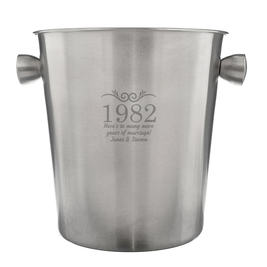 Personalised Number Frame Stainless Steel Ice Bucket - Ice Bucket - Inspired Creative Gifts