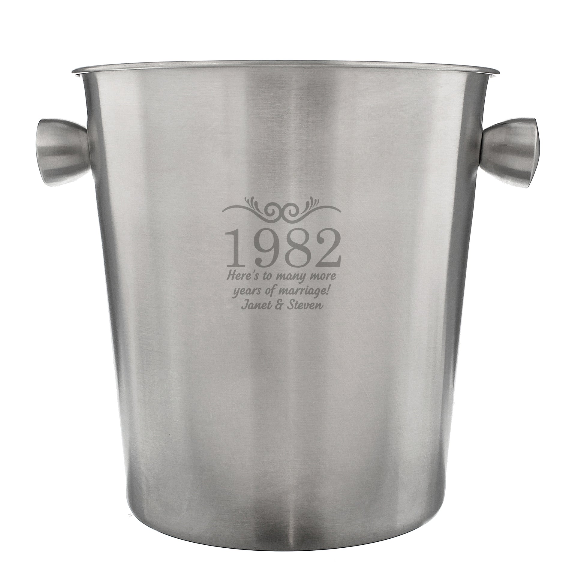 Personalised Number Frame Stainless Steel Ice Bucket - Ice Bucket - Inspired Creative Gifts