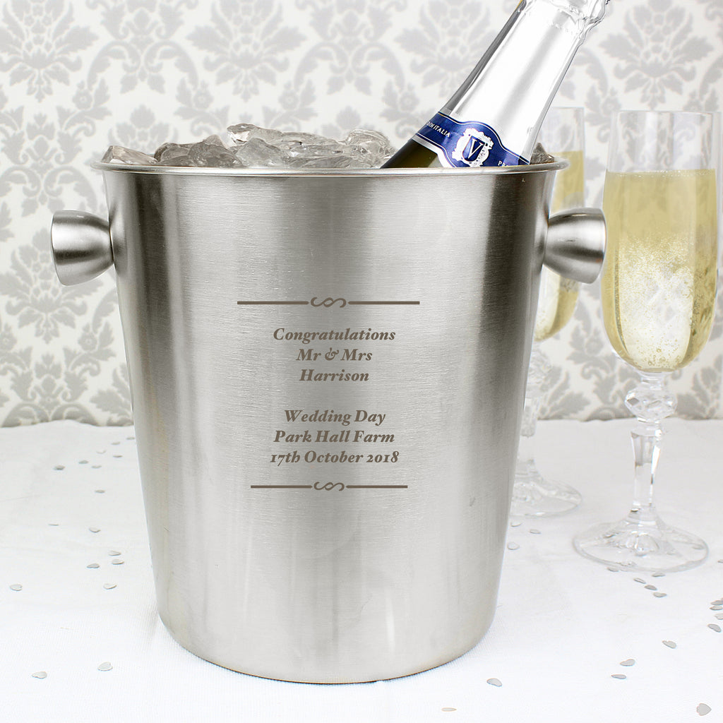 Personalised Any Message Stainless Steel Ice Bucket - Ice Bucket - Inspired Creative Gifts