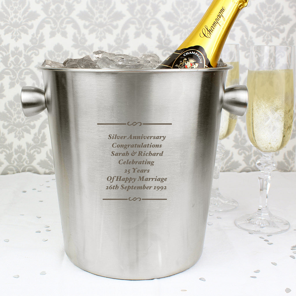Personalised Any Message Stainless Steel Ice Bucket - Ice Bucket - Inspired Creative Gifts