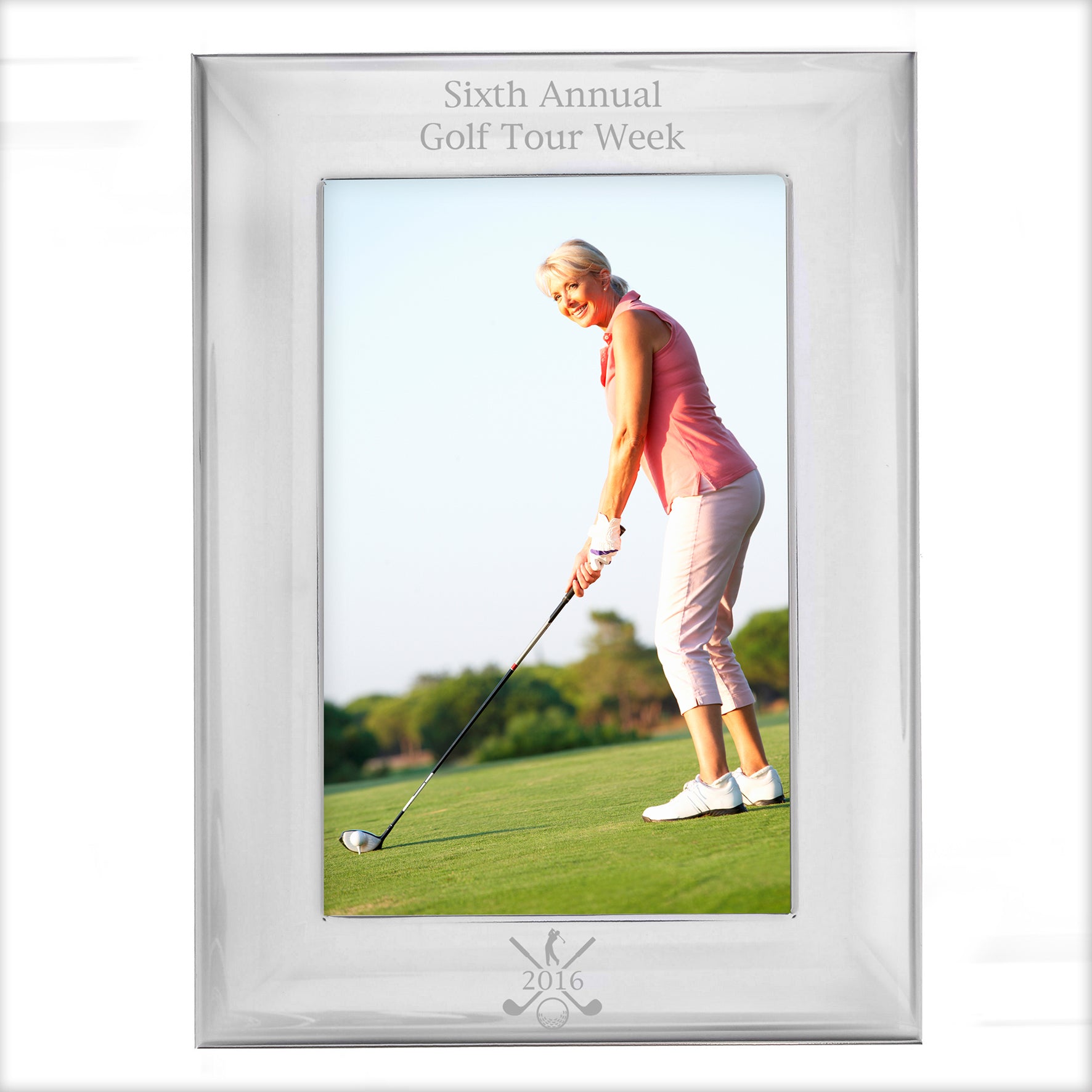 Personalised Golf 6x4 Silver Photo Frame - Inspired Creative Gifts