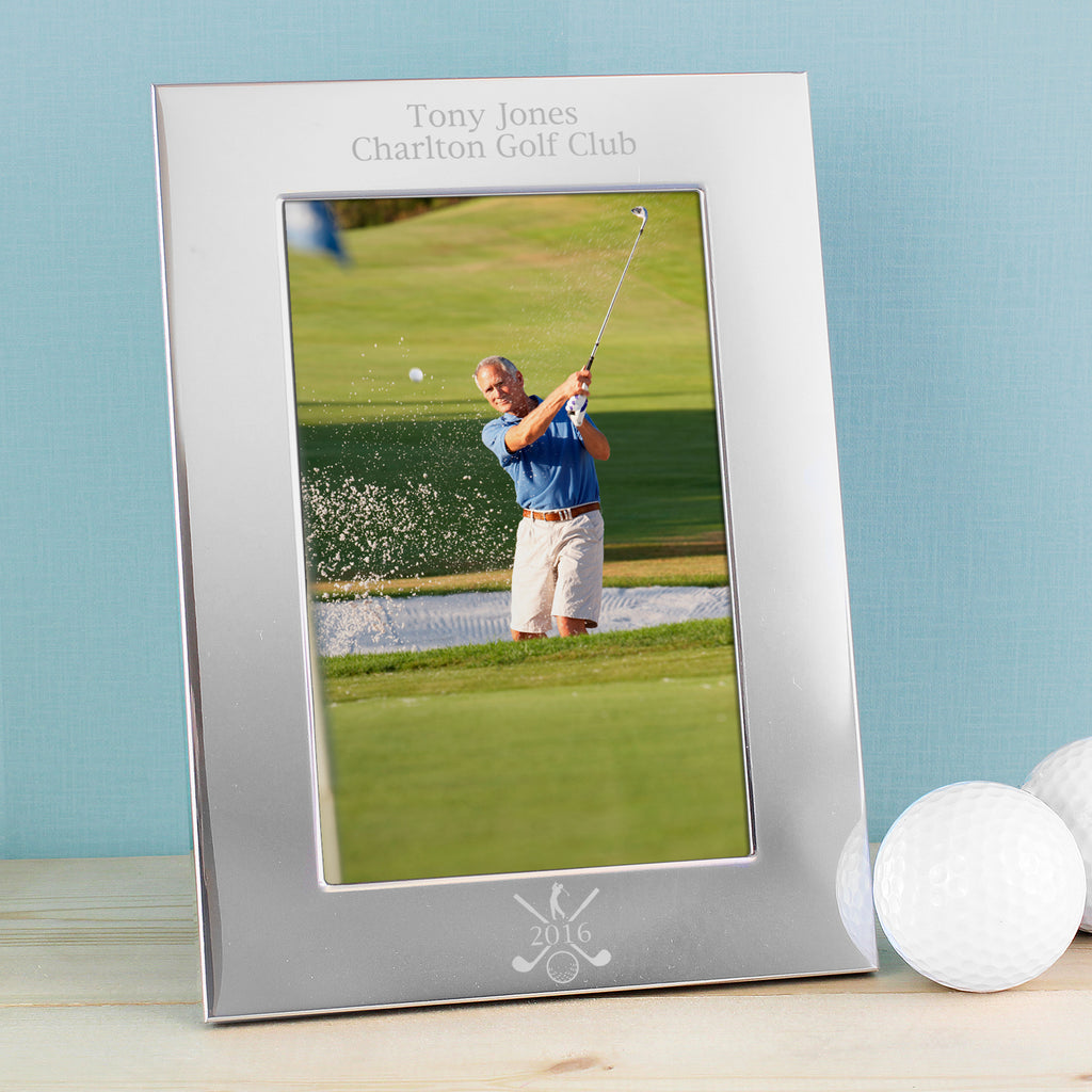 Personalised Golf 6x4 Silver Photo Frame - Inspired Creative Gifts