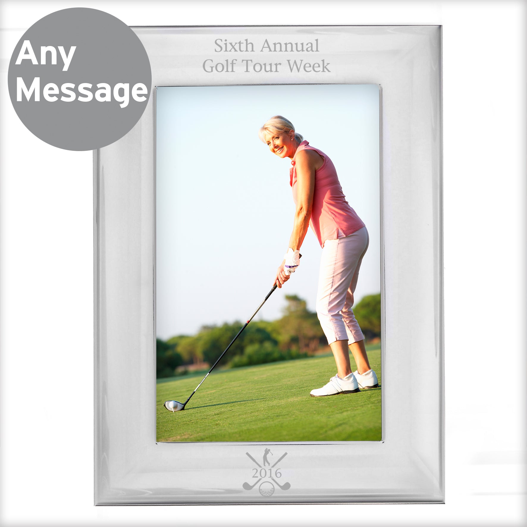 Personalised Golf 6x4 Silver Photo Frame - Inspired Creative Gifts