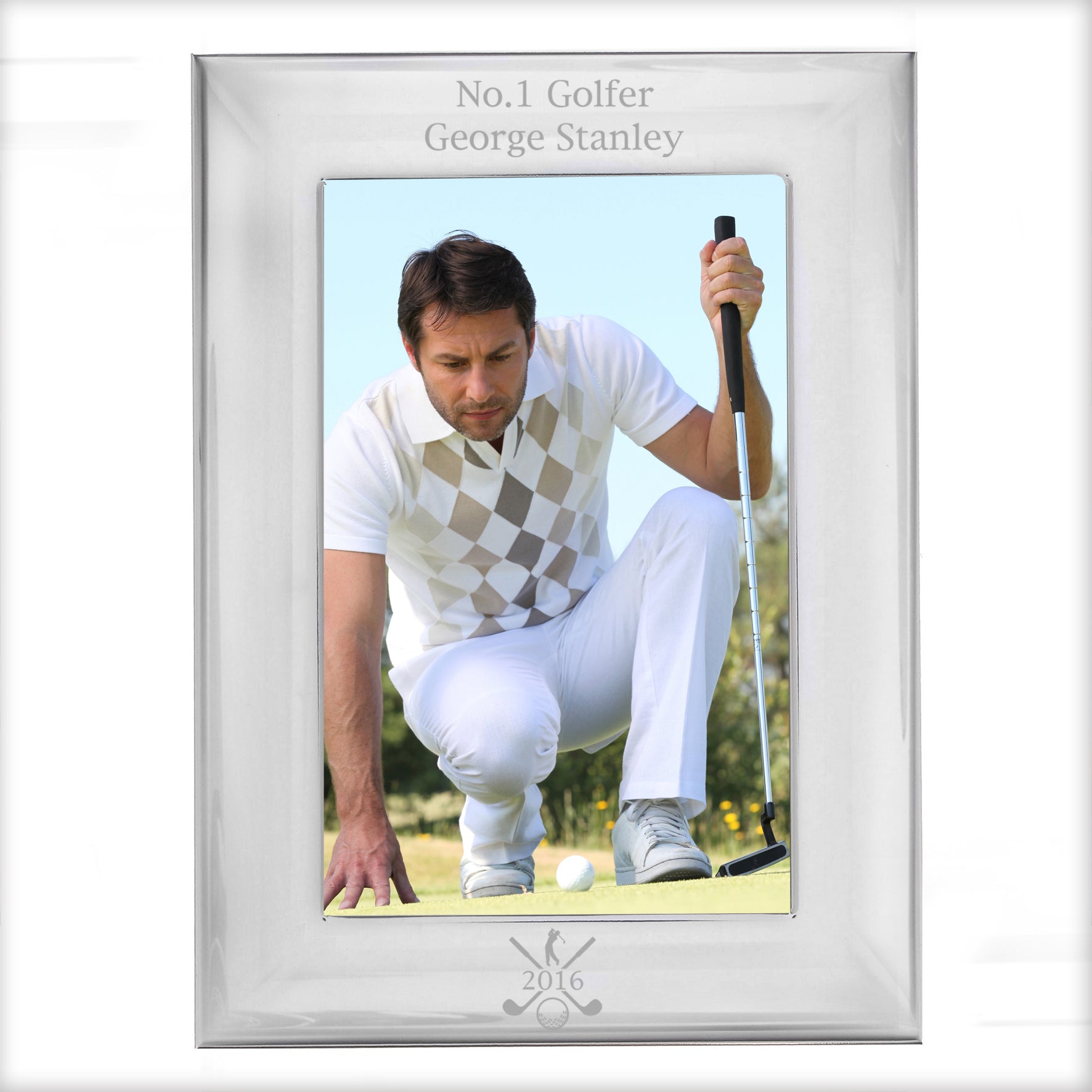 Personalised Golf 6x4 Silver Photo Frame - Inspired Creative Gifts