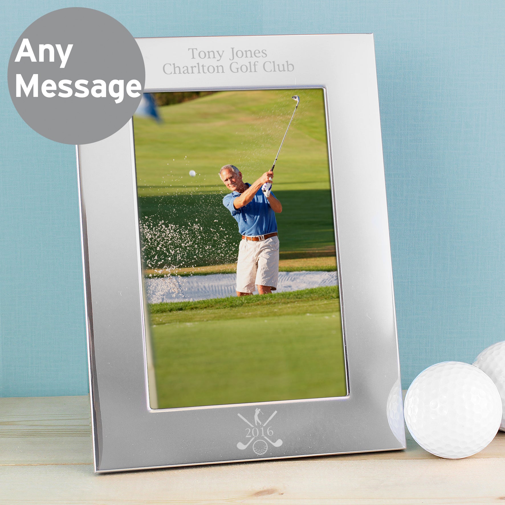 Personalised Golf 6x4 Silver Photo Frame - Inspired Creative Gifts