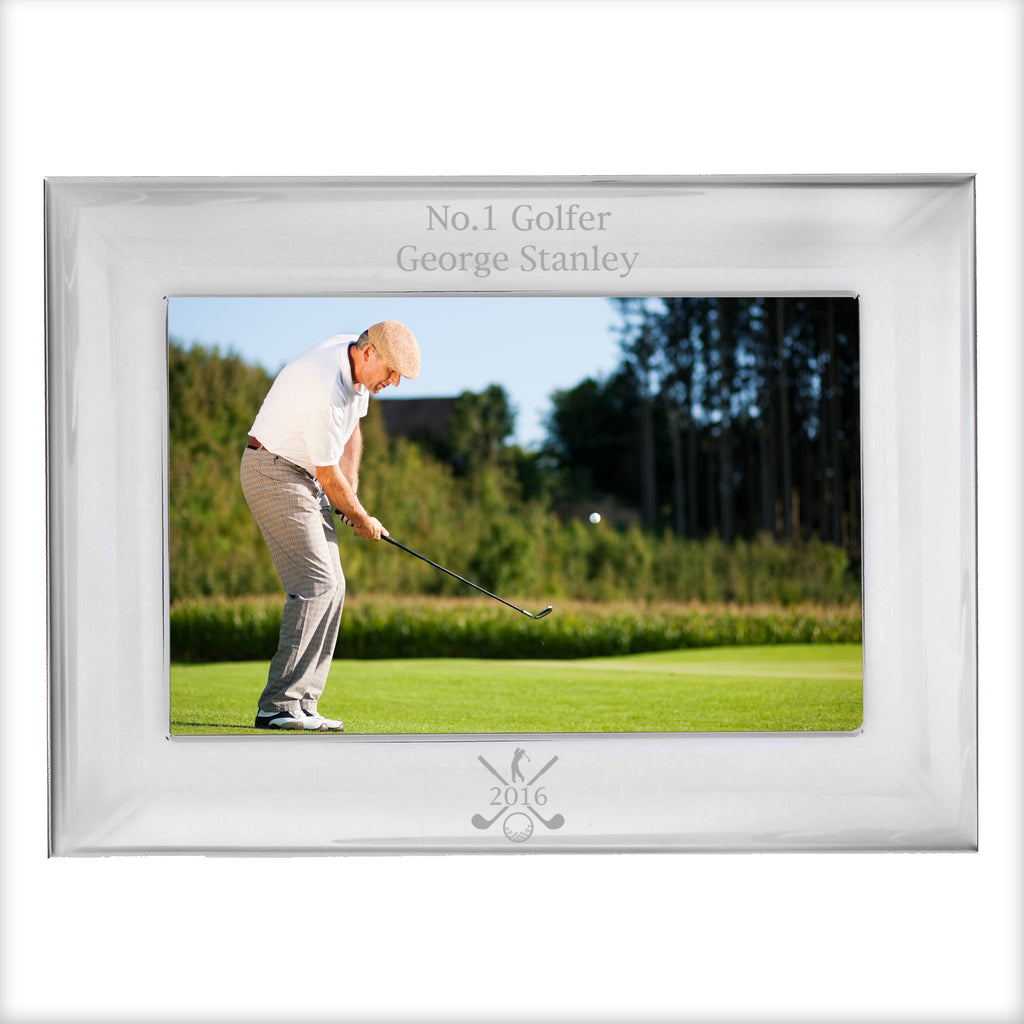 Personalised Golf 6x4 Landscape Silver Photo Frame - Inspired Creative Gifts