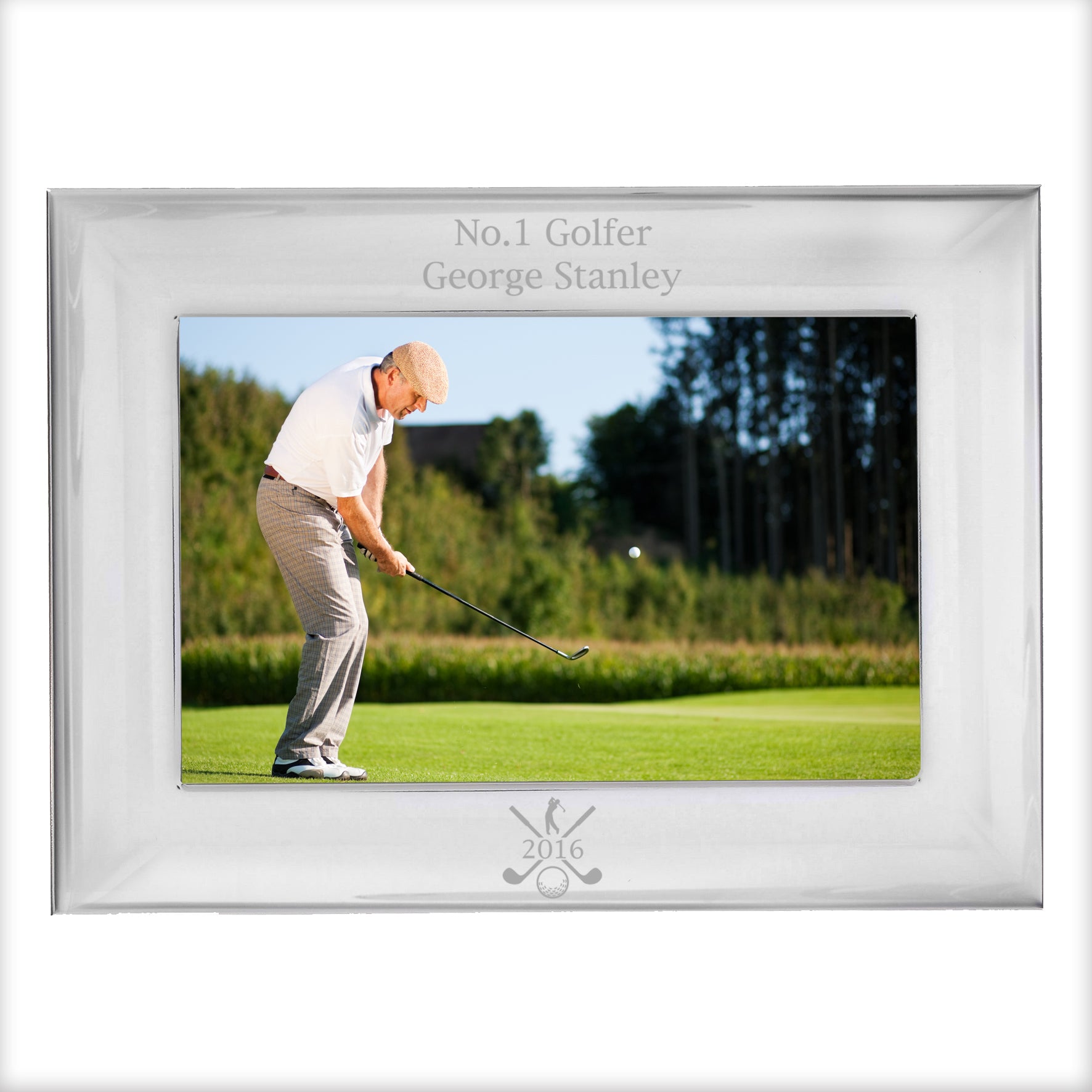 Personalised Golf 6x4 Landscape Silver Photo Frame - Inspired Creative Gifts