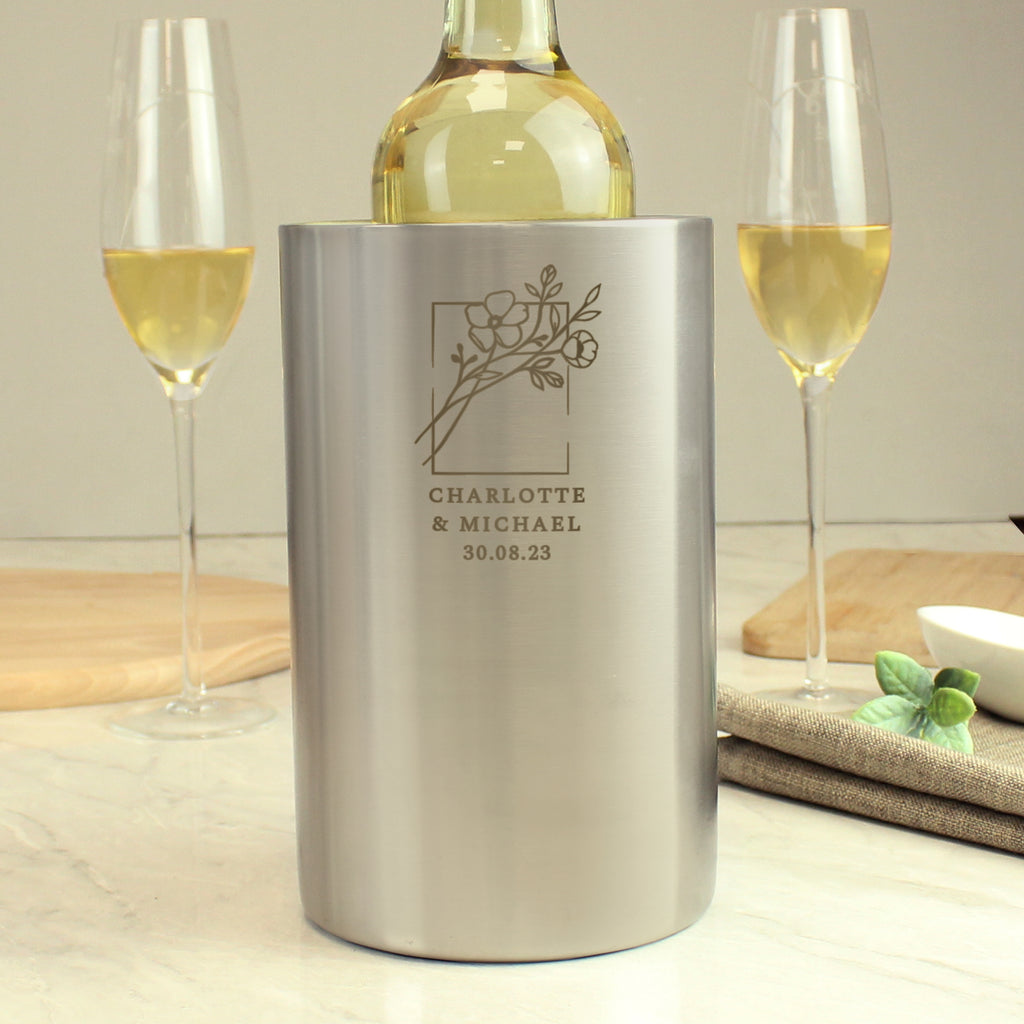 Personalised Botanical Wine Cooler | Wedding Gift