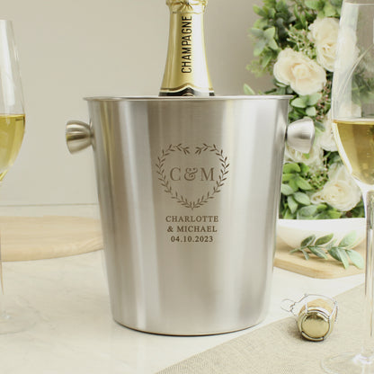 Personalised Botanical Stainless Steel Ice Bucket - Inspired Creative Gifts