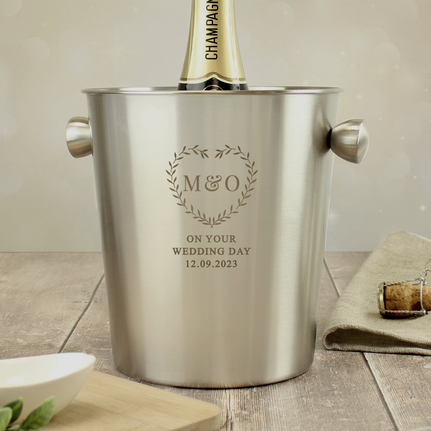 Personalised Botanical Stainless Steel Ice Bucket - Inspired Creative Gifts