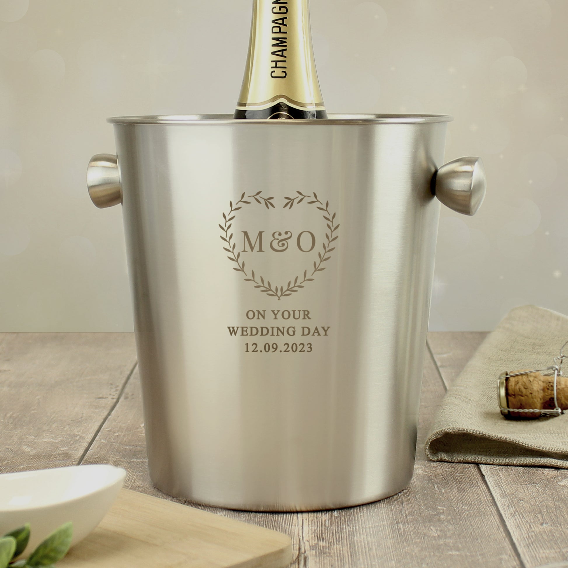 Personalised Botanical Stainless Steel Ice Bucket - Inspired Creative Gifts