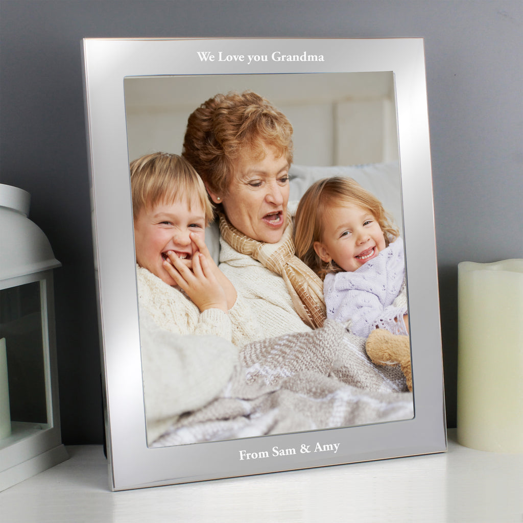 Personalised Any Message 10x8 Silver Photo Frame | Photo Frames, Albums and Guestbooks