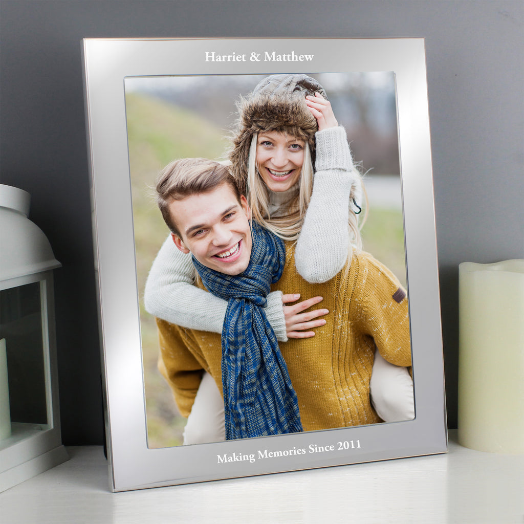 Personalised Any Message 10x8 Silver Photo Frame | Photo Frames, Albums and Guestbooks
