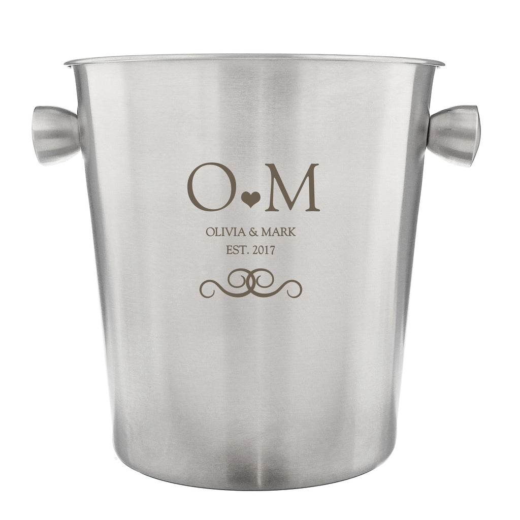 Personalised Monogram Stainless Steel Ice Bucket - Ice Bucket - Inspired Creative Gifts