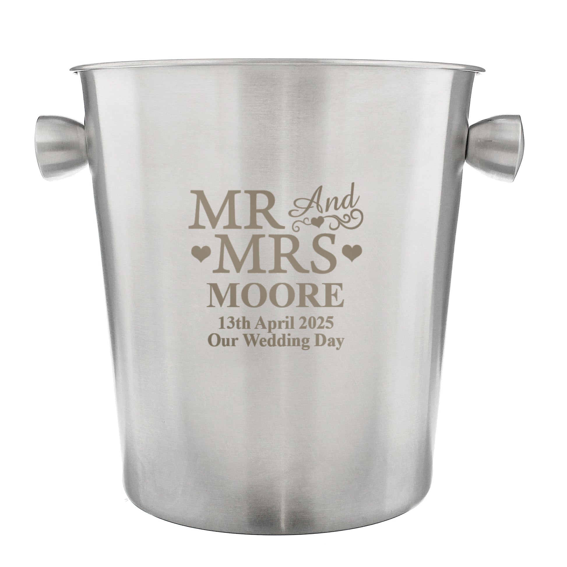 Personalised Mr & Mrs Stainless Steel Ice Bucket - Ice Bucket - Inspired Creative Gifts