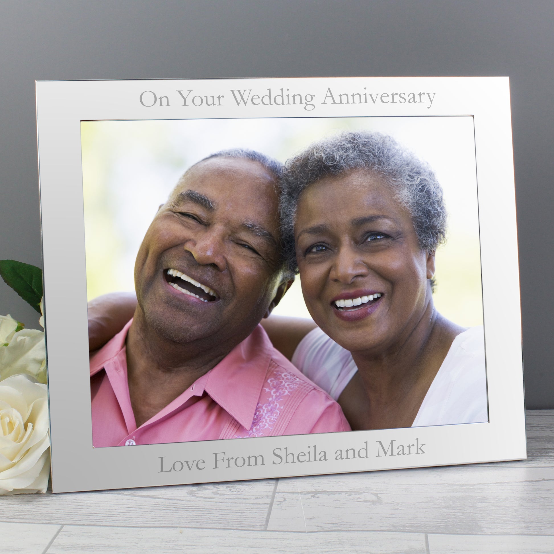Personalised 10x8 Landscape Silver Photo Frame - Inspired Creative Gifts