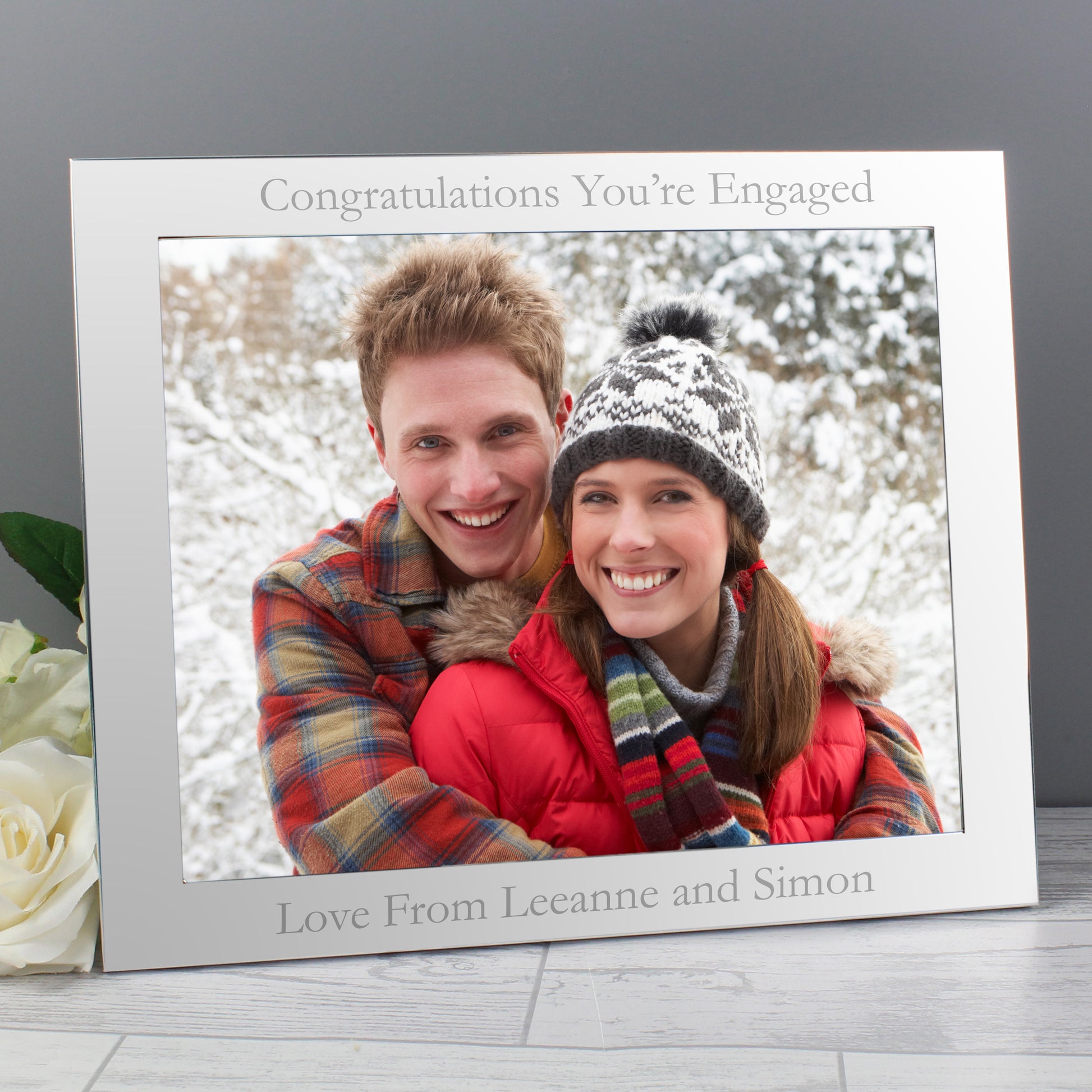 Personalised 10x8 Landscape Silver Photo Frame - Inspired Creative Gifts