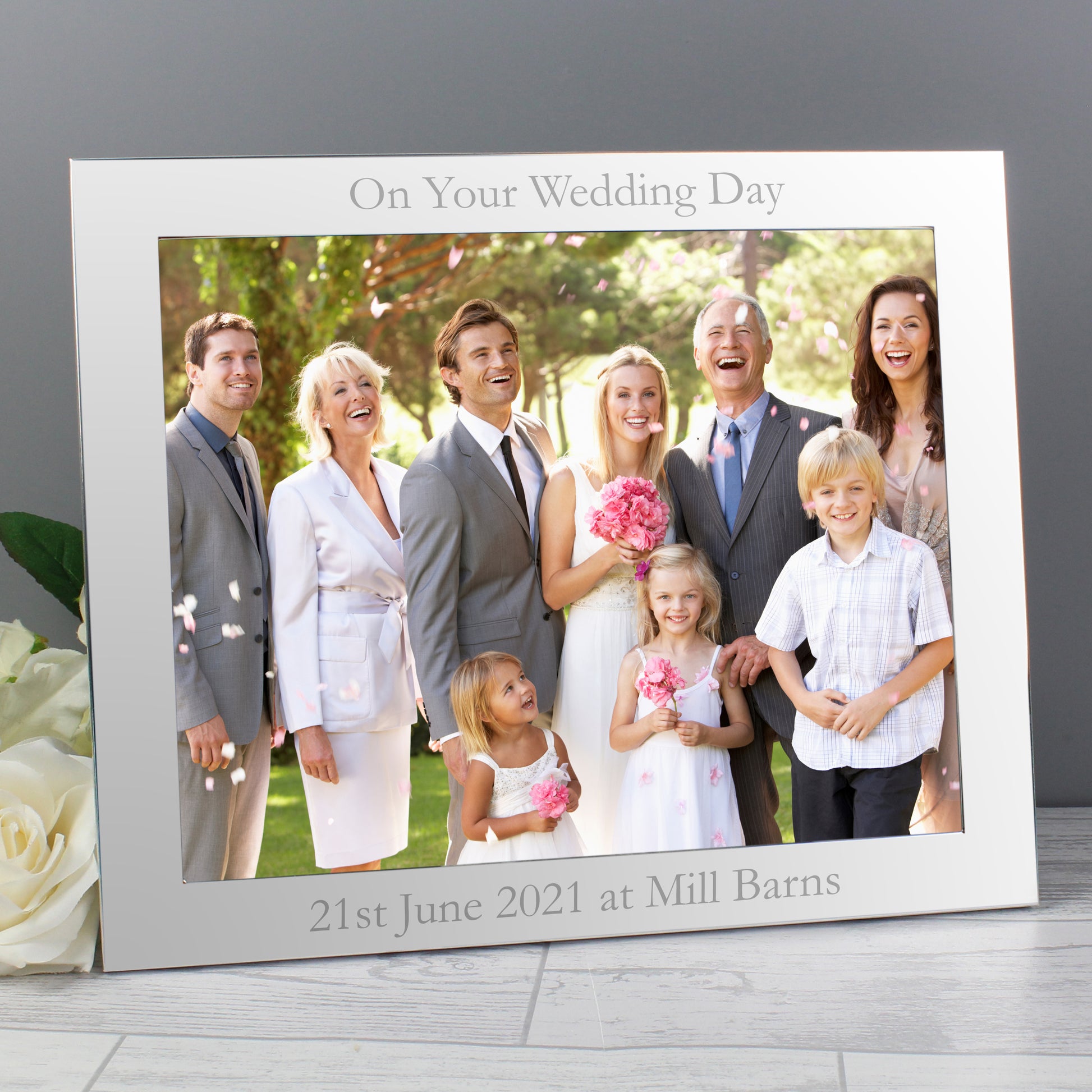 Personalised 10x8 Landscape Silver Photo Frame - Inspired Creative Gifts