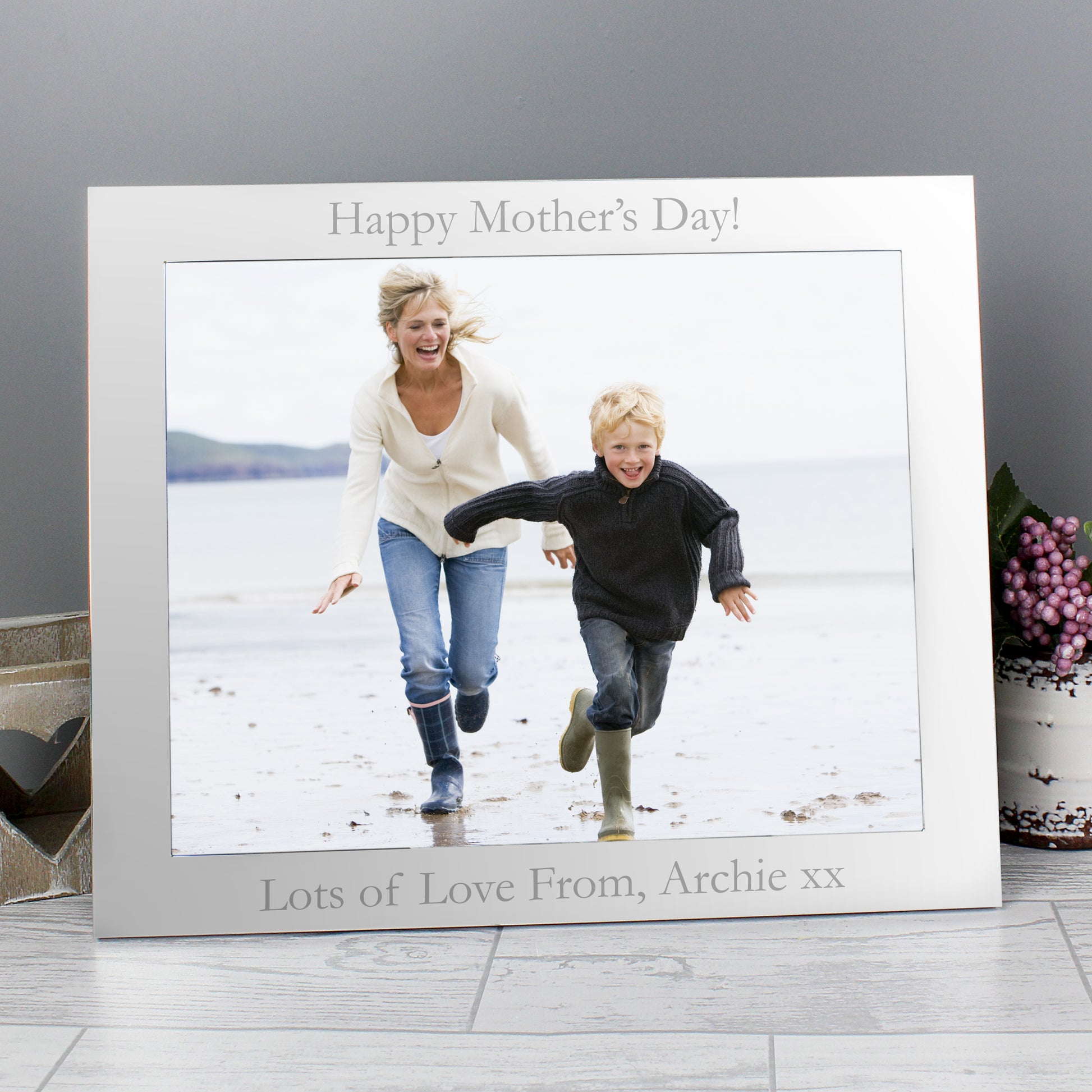 Personalised 10x8 Landscape Silver Photo Frame - Inspired Creative Gifts