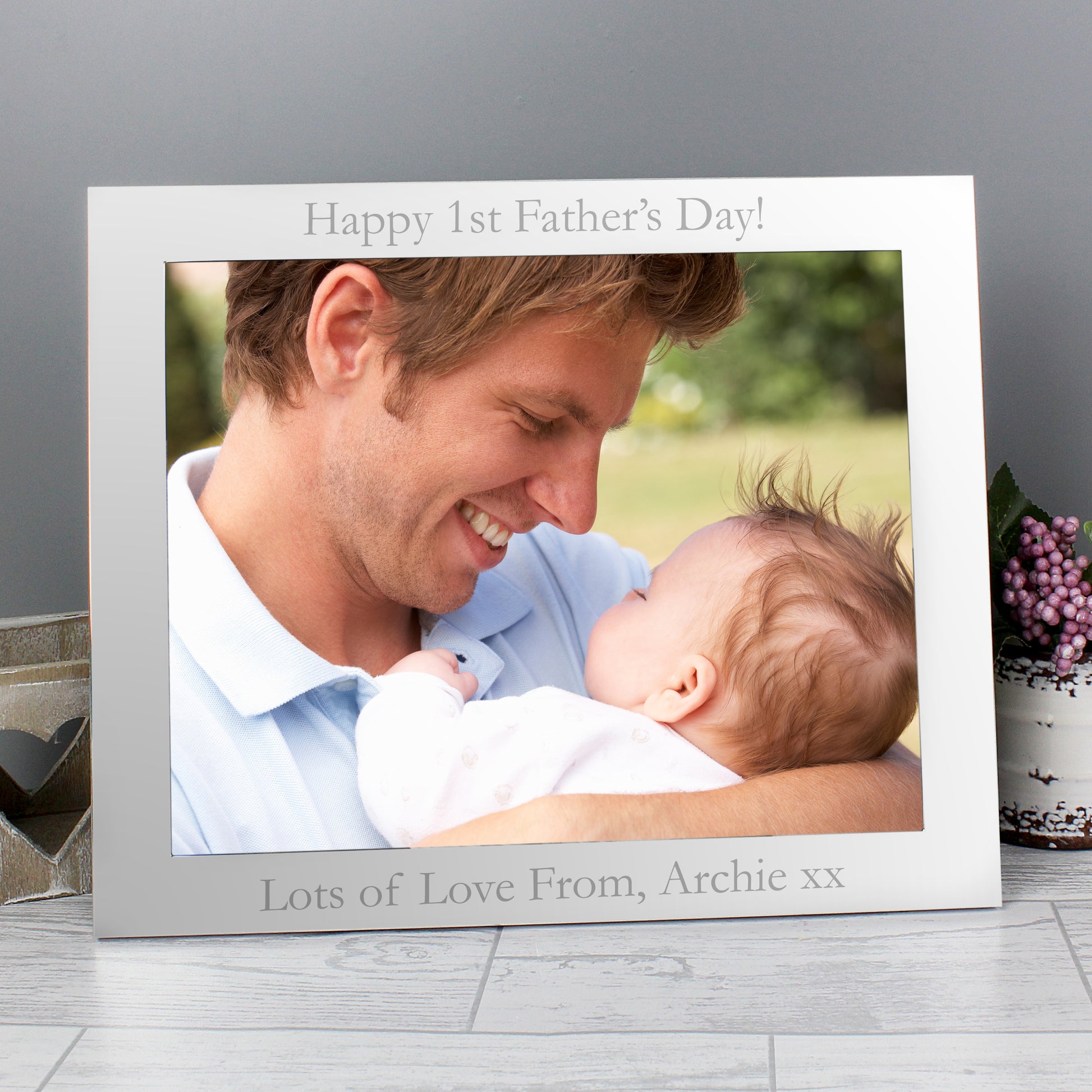 Personalised 10x8 Landscape Silver Photo Frame - Inspired Creative Gifts