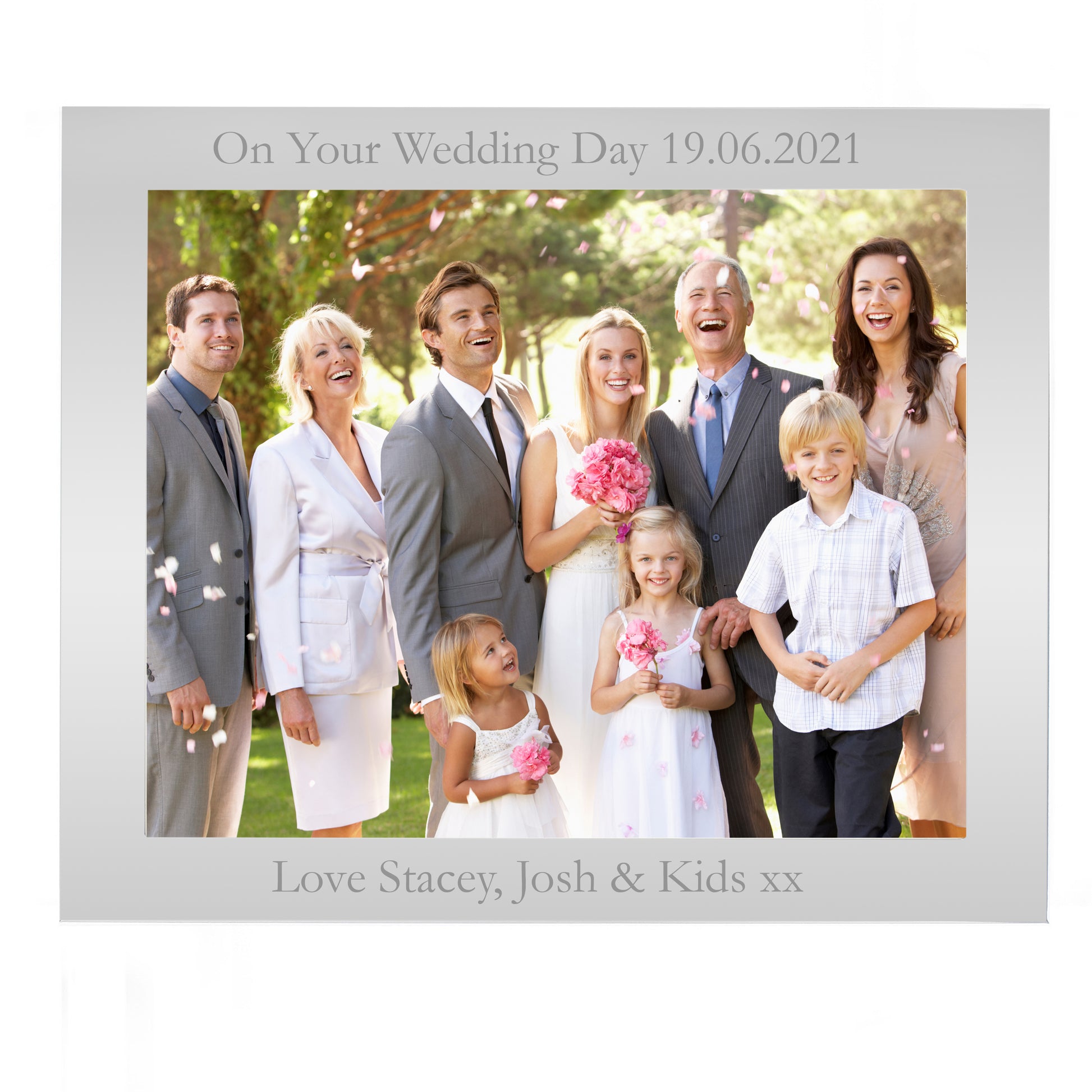 Personalised 10x8 Landscape Silver Photo Frame - Inspired Creative Gifts