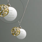 Personalised Sterling Silver & 9ct Gold Family Tree Of Life Necklace | Inspired Creative Gifts | UK Supplier