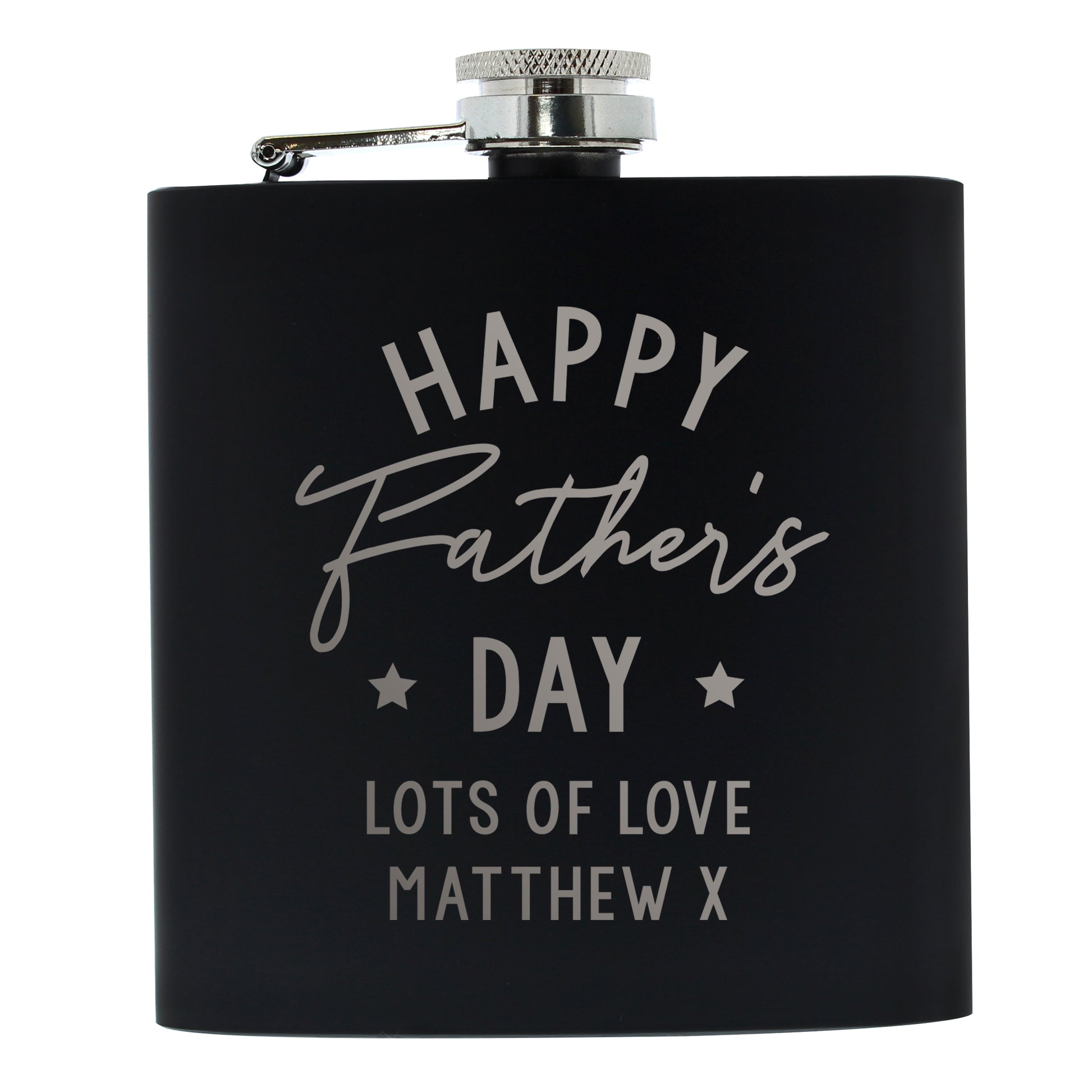 Personalised Father's Day Black Hip Flask - Hip Flask - Inspired Creative Gifts