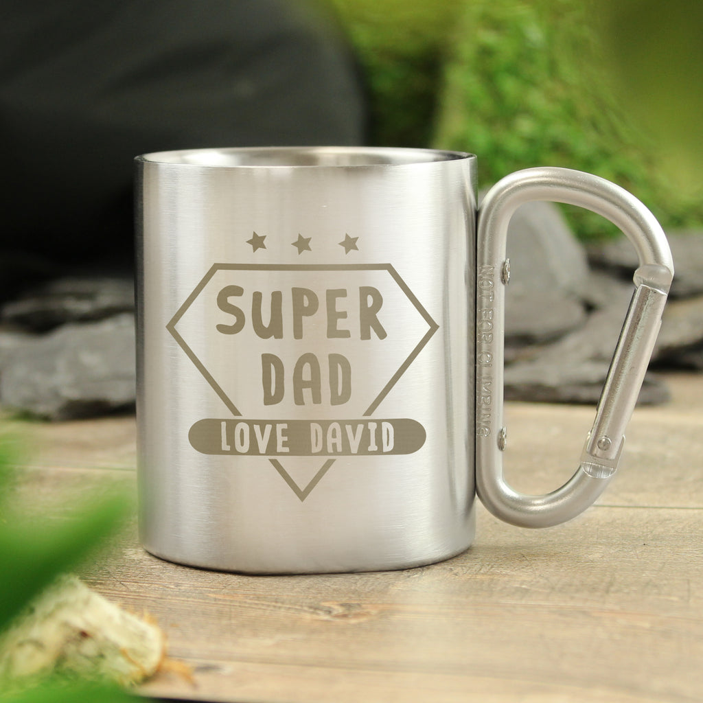 Personalised Super Dad Stainless Steel Mug | Gift for Him