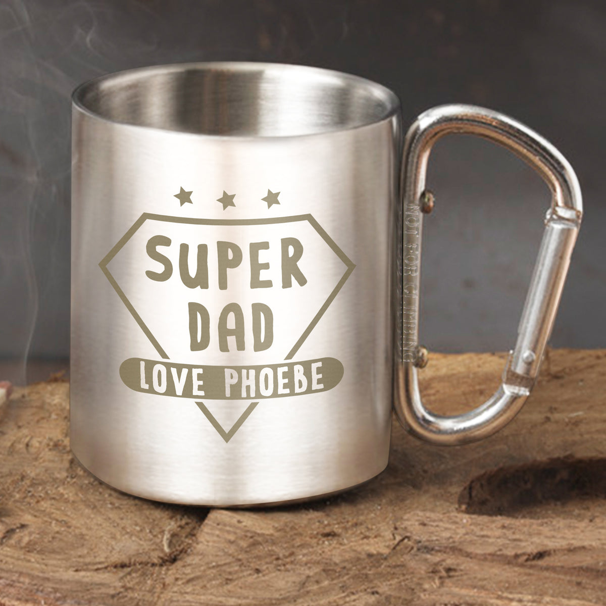 Personalised Super Dad Stainless Steel Mug | Gift for Him