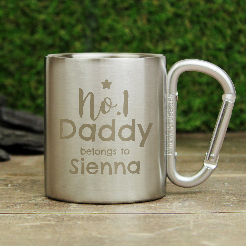 Personalised No.1 Daddy Stainless Steel Mug for Christmas