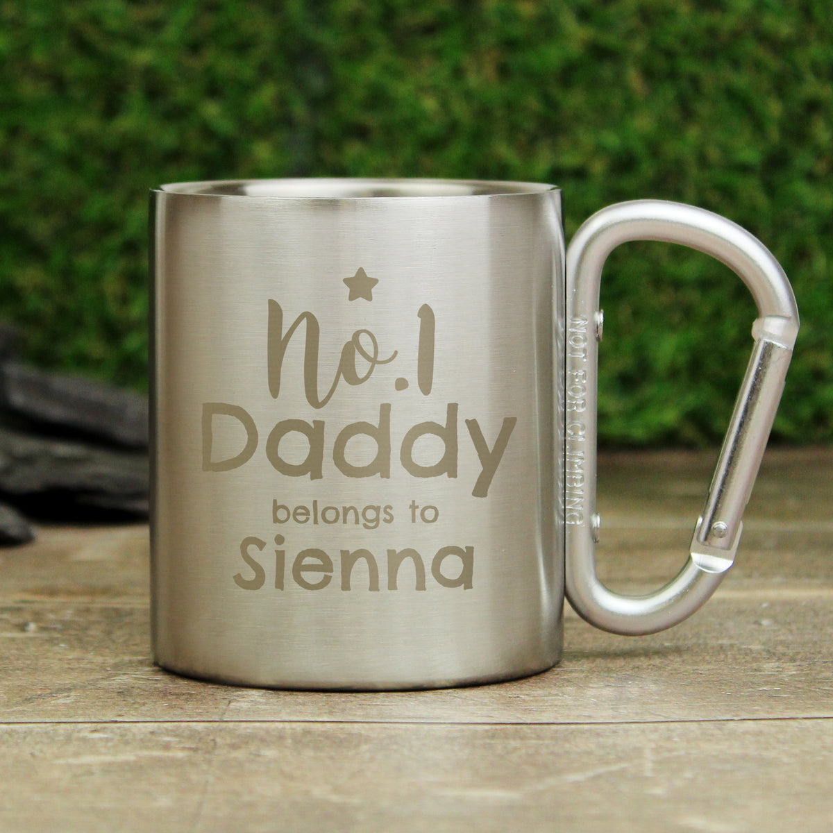 Personalised No.1 Daddy Stainless Steel Mug for Christmas