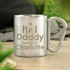 Personalised No.1 Daddy Stainless Steel Mug for Christmas