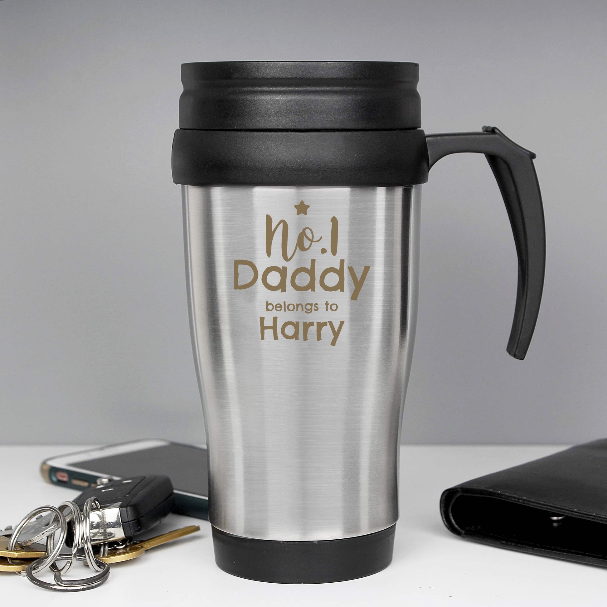 Personalised No.1 Daddy Travel Mug - Inspired Creative Gifts