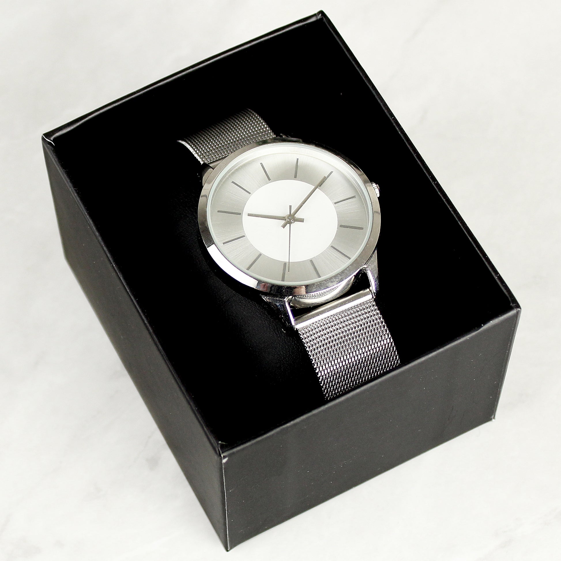 Personalised Silver with Mesh Style Strap Watch - Watch - Inspired Creative Gifts
