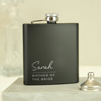 Personalised Free Text Script Black Hip Flask | Gift for Him