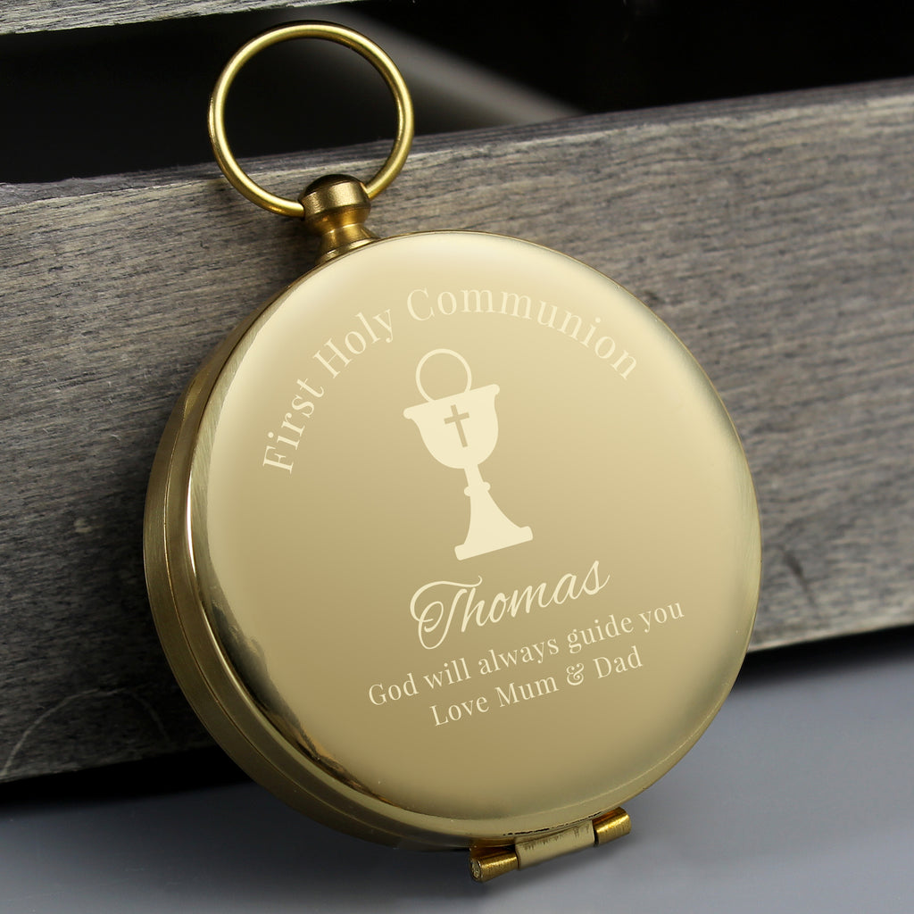 Personalised First Holy Communion Compass for Christening