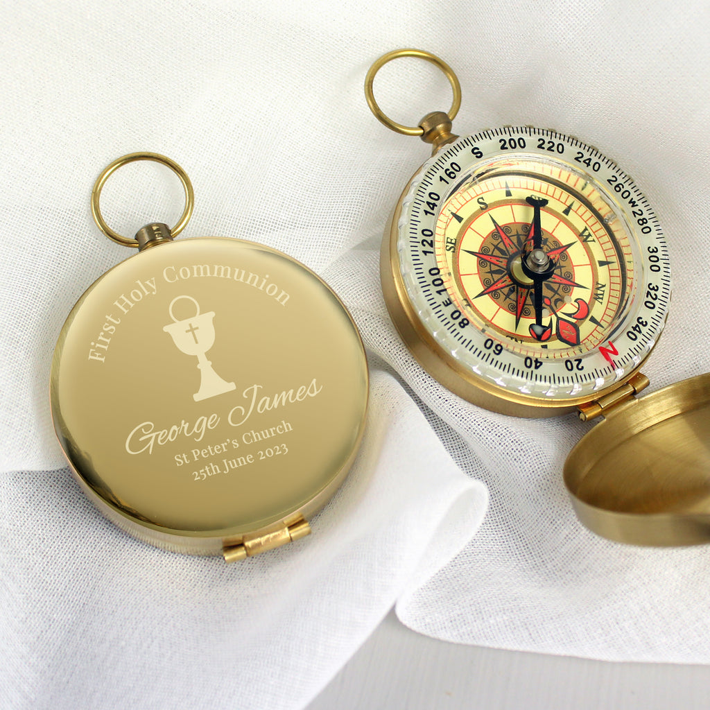 Personalised First Holy Communion Compass for Christening