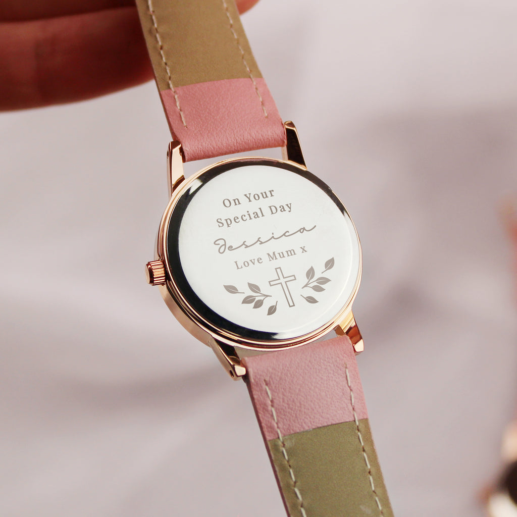 Personalised Holy Communion/Christening Pink Watch - Watch - Inspired Creative Gifts
