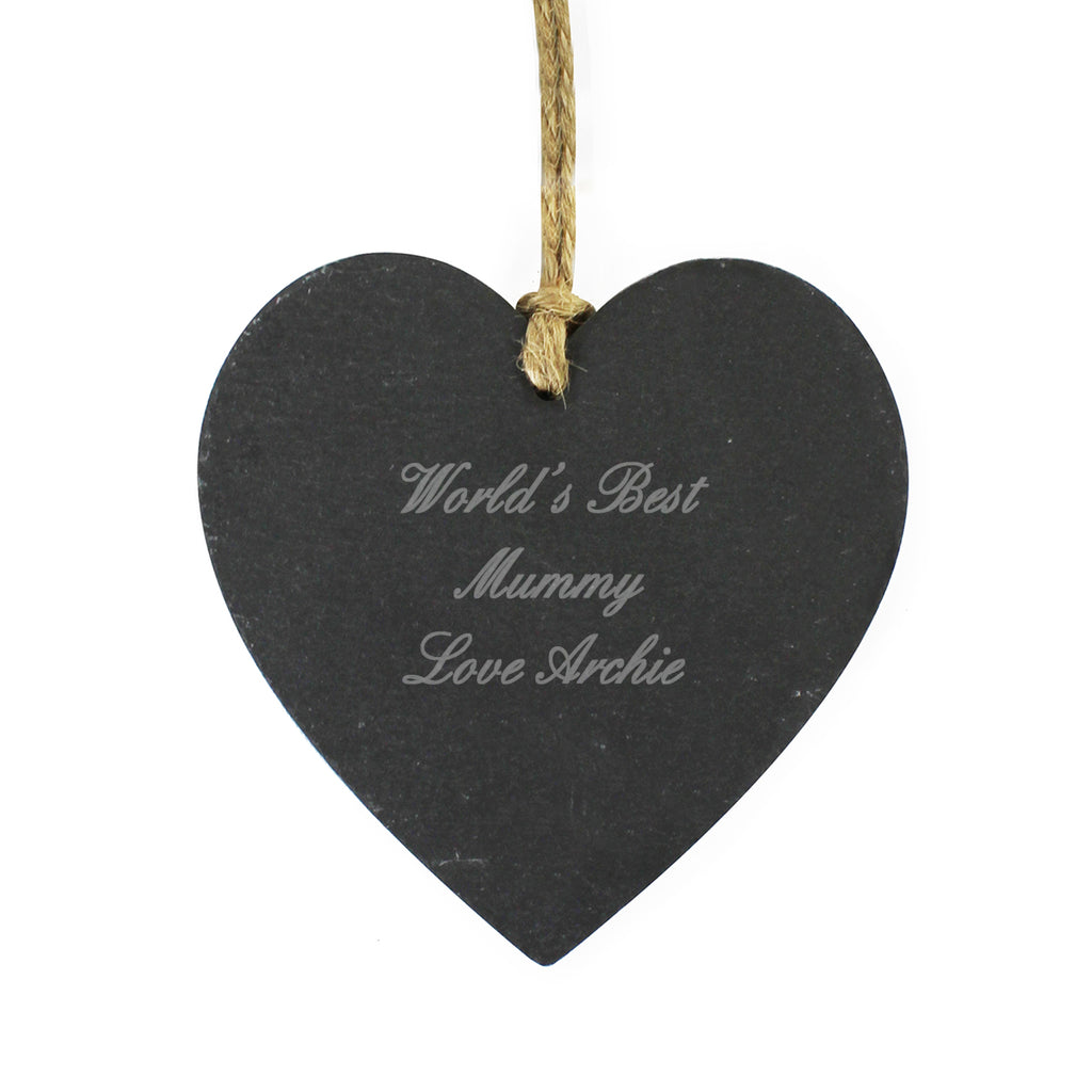 Personalised Script Engraved Slate Heart Decoration | Hanging Decorations & Signs | Inspired Creative Gifts