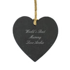 Personalised Script Engraved Slate Heart Decoration | Hanging Decorations & Signs | Inspired Creative Gifts