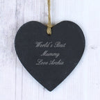 Personalised Script Engraved Slate Heart Decoration | Hanging Decorations & Signs | Inspired Creative Gifts