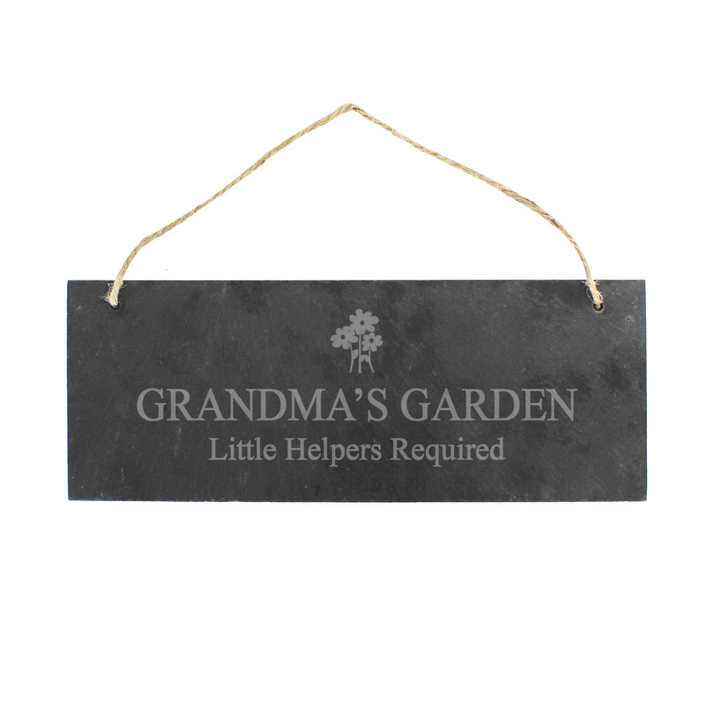 Personalised Flower Motif Hanging Slate Plaque | Hanging Decorations & Signs | Mother's Day Gift