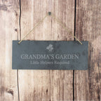 Personalised Flower Motif Hanging Slate Plaque | Hanging Decorations & Signs | Mother's Day Gift