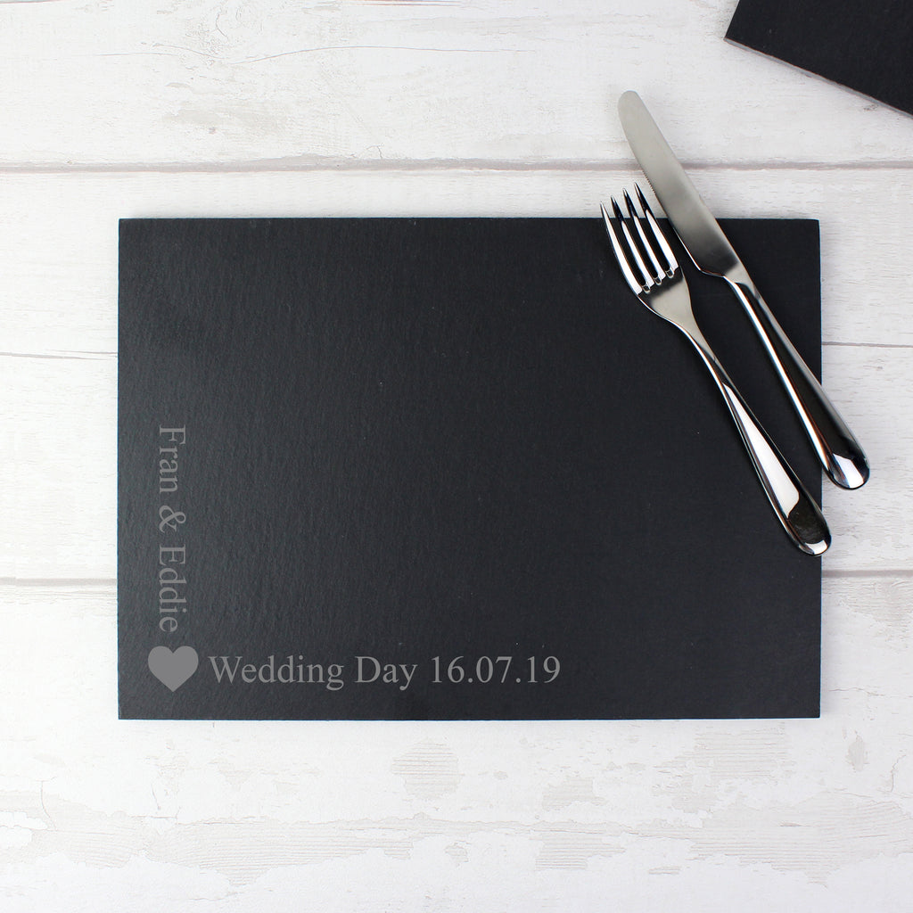 Personalised Heart Motif Slate Placemat | Kitchen, Baking & Dining Gifts | Wedding Gift