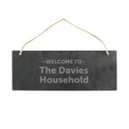 Personalised Welcome To... Hanging Slate Plaque | Hanging Decorations & Signs | Inspired Creative Gifts