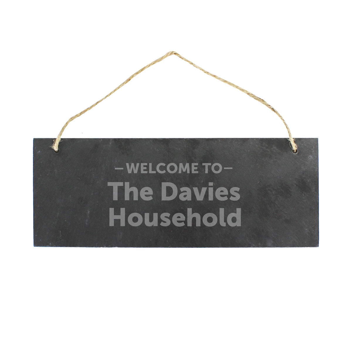 Personalised Welcome To... Hanging Slate Plaque | Hanging Decorations & Signs | Inspired Creative Gifts